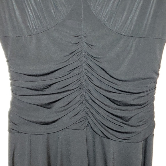 WHBM little black dress roushed flowing cap sleeve - Picture 2 of 5